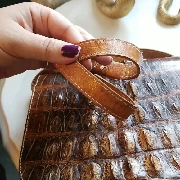 Vintage Crocodile Leather Shoulder Bag  Mid-Century True Vintage - Picture 8 of 8